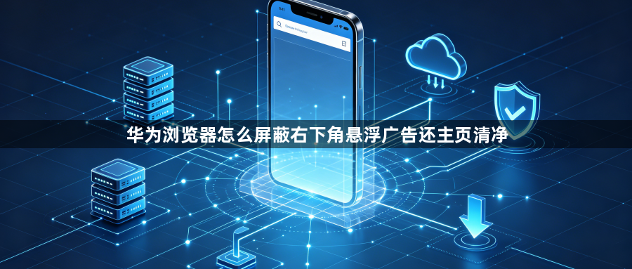 华为浏览器怎么屏蔽右下角悬浮广告还主页清净1