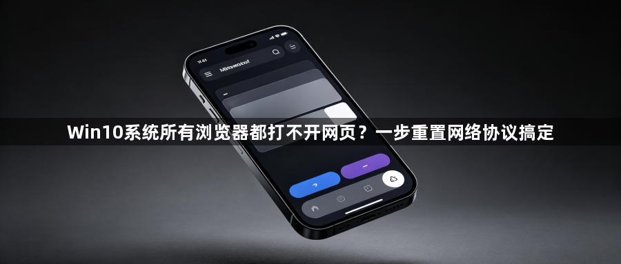 Win10系统所有浏览器都打不开网页？一步重置网络协议搞定1