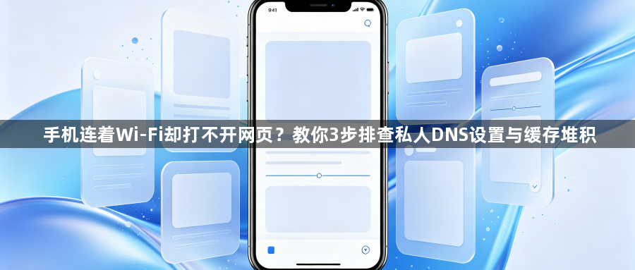 手机连着Wi-Fi却打不开网页？教你3步排查私人DNS设置与缓存堆积1