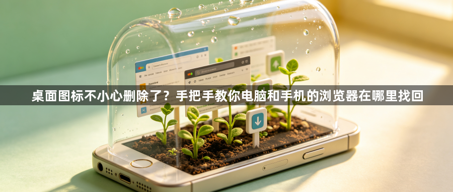 桌面图标不小心删除了？手把手教你电脑和手机的浏览器在哪里找回1