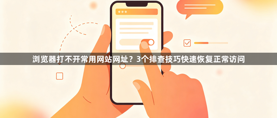 浏览器打不开常用网站网址？3个排查技巧快速恢复正常访问1