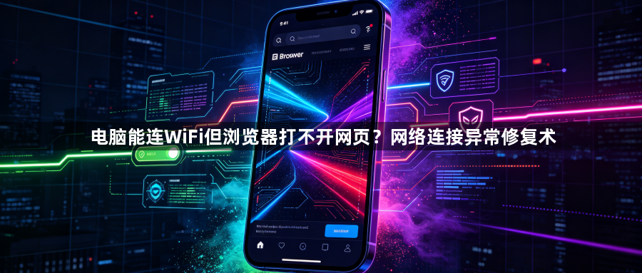 电脑能连WiFi但浏览器打不开网页？网络连接异常修复术1