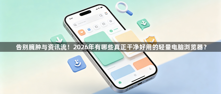 告别臃肿与资讯流！2026年有哪些真正干净好用的轻量电脑浏览器？1