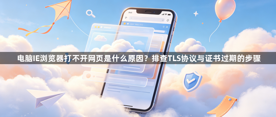 电脑IE浏览器打不开网页是什么原因？排查TLS协议与证书过期的步骤1